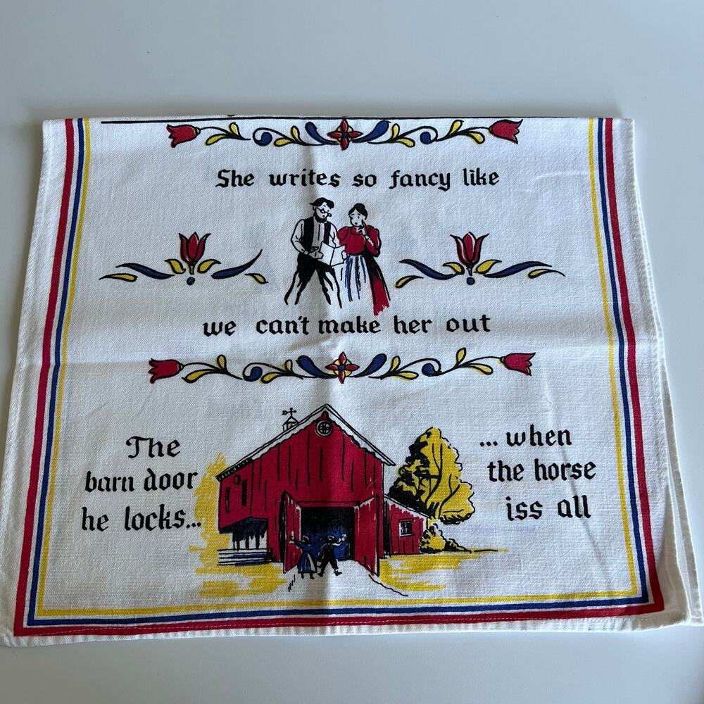 Old Saying Vtg Dish Towel